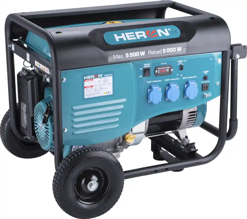 HERON benzinmotoros áramfejlesztő; 5,5 kVA; 230 V – 8896413 Gyors kiszállítás
