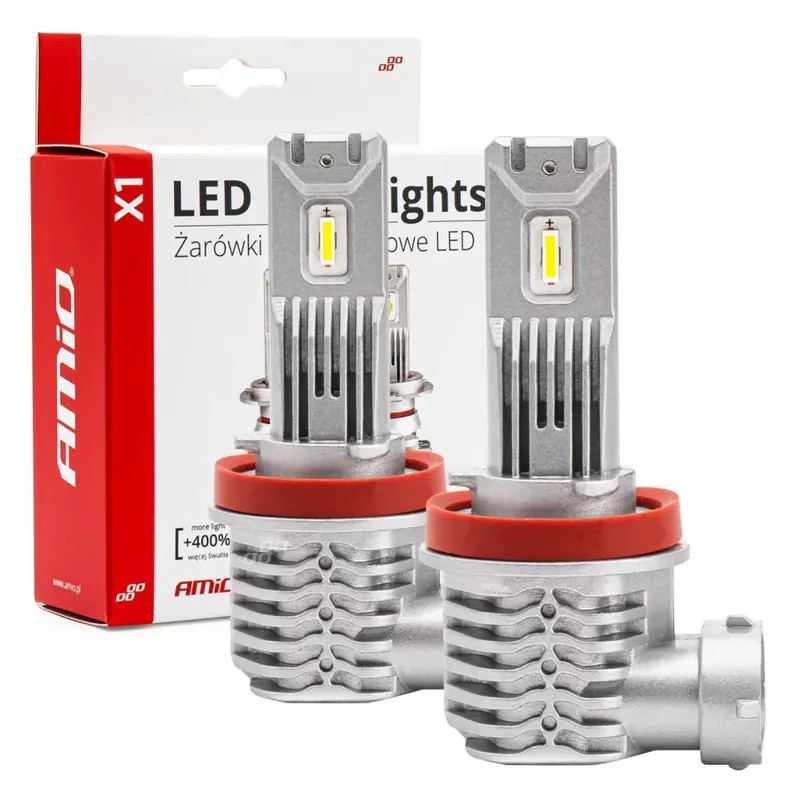 Exkluzív ajánlat Amio Led Izzó X1 sorozat H8/H9/H11/H16 12V 40W 6500K 2db